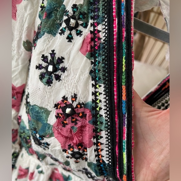 Free people floral open back midi dress with boho details - Picture 5 of 8